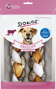 Жевательная косичка из кожи коровы и рыбы Dokas