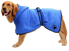 Рушник для собак Derby з мікрофібри з капюшоном і поясом, Blue Derby
