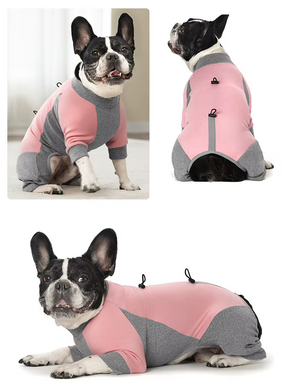 Комбинезон для собак LOVEPET Velvet Fleece Jumpsuit, Pink Grey