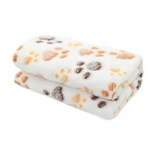 Плед для домашніх тварин Soft Flannel Fleece Dog Blanket Beige Paw Derby
