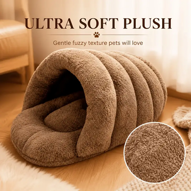 Тепла лежанка для котів і маленьких собак Cozy Semi-Enclosed Pet Bed