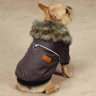 Демісезонна куртка з хутряним коміром для собак