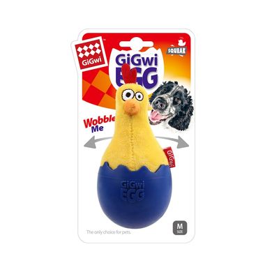Іграшка для Собак Gigwi Egg Курча Неваляшка з пищалкою 14 см GiGwi