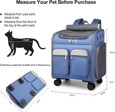 Візок-рюкзак для переноски собак і котів Voyager Pet LVGB2010 з телескопічною ручкою і 4-ма колесами Voyager Pet