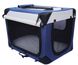 Мягкая клетка для собак SENFUL Pet Soft Crate с флисовым ковриком и чехлом, сине-серая, S, 50х35х35 см
