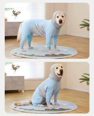 Комбинезон для защиты собак от солнца KOOGAL Blue с капюшоном KOOGAL