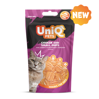 Ласощі для котів Uniq PETS CAT SNACKS MIMI Міні чіпси з курки та тріски UniQ PETS