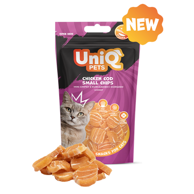 Ласощі для котів Uniq PETS CAT SNACKS MIMI Міні чіпси з курки та тріски UniQ PETS