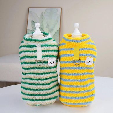 Флісовий светр Derby Green Stripe для собак, кішок, цуценят Derby