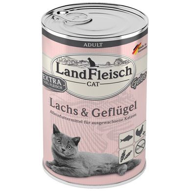 LandFleisch желе для котів з лососем і птицею LandFleisch