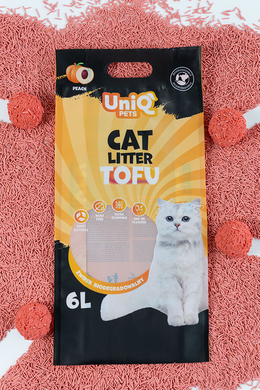 Біорозкладний наповнювач для котячих туалетів UNIQ PETS CAT LITTER TOFU peach UniQ PETS