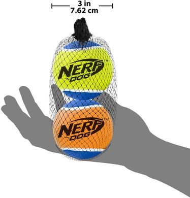 Тенісні м'ячі Nerf Dog Squeaker для собак з інтерактивною пищалкою, 2 шт. Nerf Dog