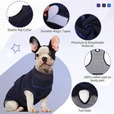 Восстановительная попона для собак Wan Talk Recovery Suit, Dark Blue Stripe Wan talk