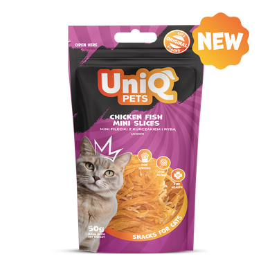Ласощі для котів Uniq PETS CAT SNACKS MIMI Міні слайси з курки та тріски UniQ PETS