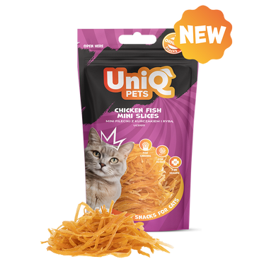 Ласощі для котів Uniq PETS CAT SNACKS MIMI Міні слайси з курки та тріски UniQ PETS