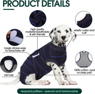 Восстановительная попона для собак Wan Talk Recovery Suit, Dark Blue Stripe Wan talk