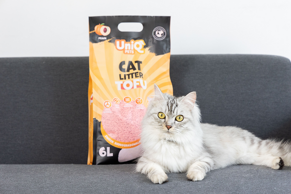 Біорозкладний наповнювач для котячих туалетів UNIQ PETS CAT LITTER TOFU peach UniQ PETS