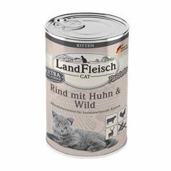 LandFleisch паштет для кошенят з яловичини, курки і м'яса дичини LandFleisch