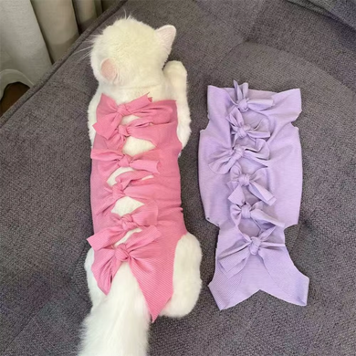 Одяг для котів після операції Holley Bow-knots Pink Holley