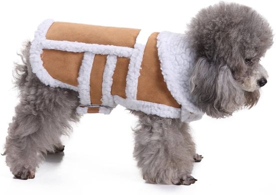 Теплая зимняя куртка на овчине для собак