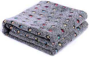 Теплий м'який плед для домашніх тварин Люпосанчик Coral velvet, Grey Люпосанчик