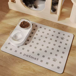Коврик под миску для котов Derby Happy Paws Feeding Mat, Beige Petmat Derby