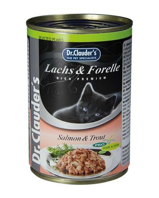 Консерви для котів Dr.Clauder's Selected Pearls Salmon&Trout з лососем і форелью для здоров'я шкіри та шерсті Dr.Clauder's