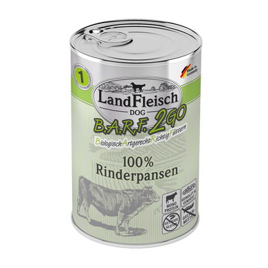 Консервы для собак Landfleisch B.A.R.F.2GO 100% Rinderpansen (з говяжьим рубцом) LandFleisch