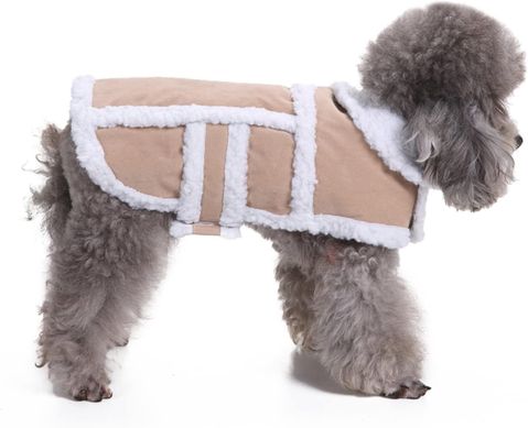 Теплая зимняя куртка на овчине для собак