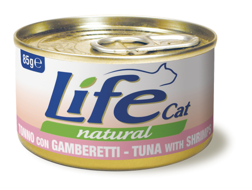 Консерва для котів LifeNatural Тунець з креветками (tuna with shrimps), 85 г LifeNatural