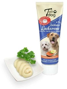 Крем-паштет для собак с лососем Tubi DOG Delikatess Salmon cream Tubi