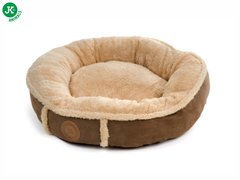 Зручне кругле ліжко JK Animals Balu Brown для собак і котів JK Animals