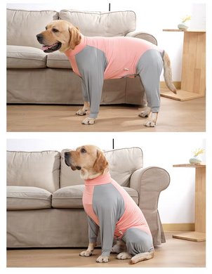 Піжама/попона для собак MOFESIPI Recovery Suit Pink&Grey MOFESIPI