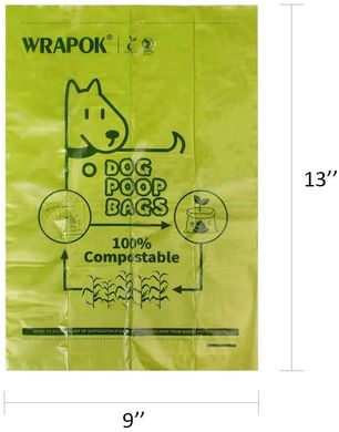 100% біорозкладні пакети WRAPOK для собачих фекалій