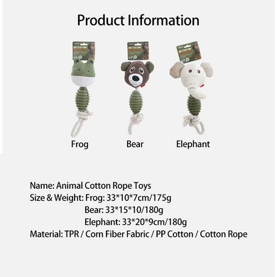 М'яка іграшка для собак Derby Elephant Shape TPR + Rope Dog Toy Derby