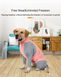 Піжама/попона для собак MOFESIPI Recovery Suit Pink&Grey, 3XL, 71 см, 108 см