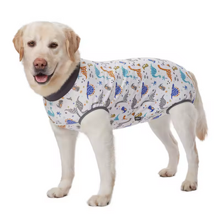 Послеоперационный боди для собак LOVEPET White dinosaur