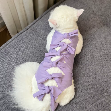 Одяг для котів після операції Holley Bow-knots Purple Holley