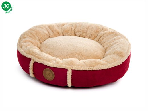 Зручне кругле ліжко JK Animals Balu Red для собак і котів JK Animals