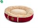 Зручне кругле ліжко JK Animals Balu Red для собак і котів, S, 50х13 см