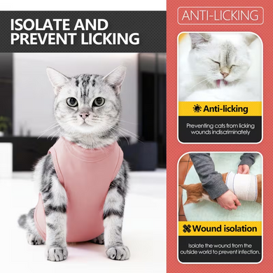 Костюм для восстановления кошек после операции ZJLIFE PET, Pink