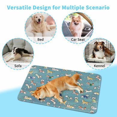 Літня охолоджуюча підстилка для собак Derby Ice Silk Material Summer Pet Cooling Mat Dog Pattern - Blue Derby