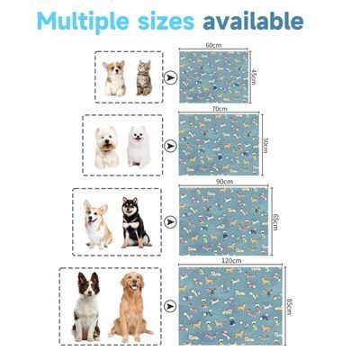 Літня охолоджуюча підстилка для собак Derby Ice Silk Material Summer Pet Cooling Mat Dog Pattern - Blue Derby