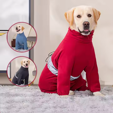 Флісовий комбінезон з високим коміром Wan talk Warm Fleece Dog Overalls, Red Wan talk