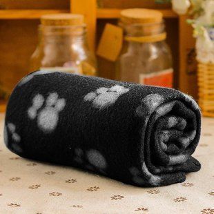 Плед для домашніх тварин Paw Print Soft Fleece Pet Blanket, Black Derby