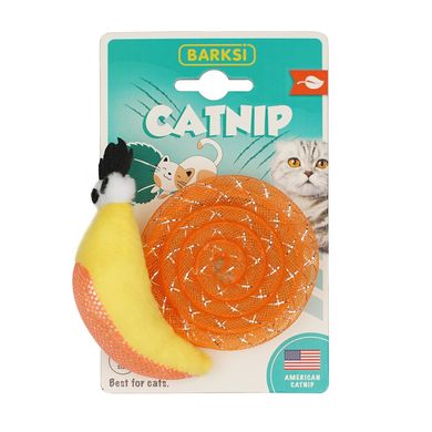 Игрушка для котов Barksi Catnip Улитка желтая с запахом кошачьей мяты 9 см Barksi