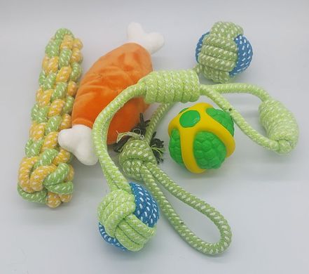 Набір мотузкових іграшок для собак Green 6шт. Derby