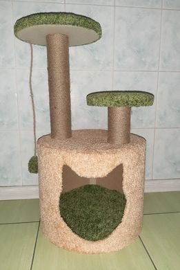 Игровой комплекс для котов с когтеточкой KL26 с подвесной игрушкой