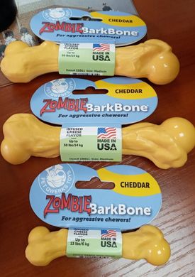 Жевательная кость для собак Pet Qwerks Zombie BarkBone Cheddar Cheese с ароматом сыра Pet Qwerks Toys