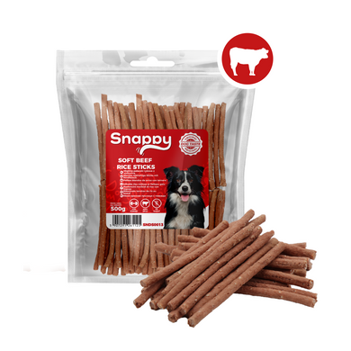 Лакомства для собак SNAPPY DOG SNACKS PAWSTICKS Мягкие палочки из говядины и риса Snappy